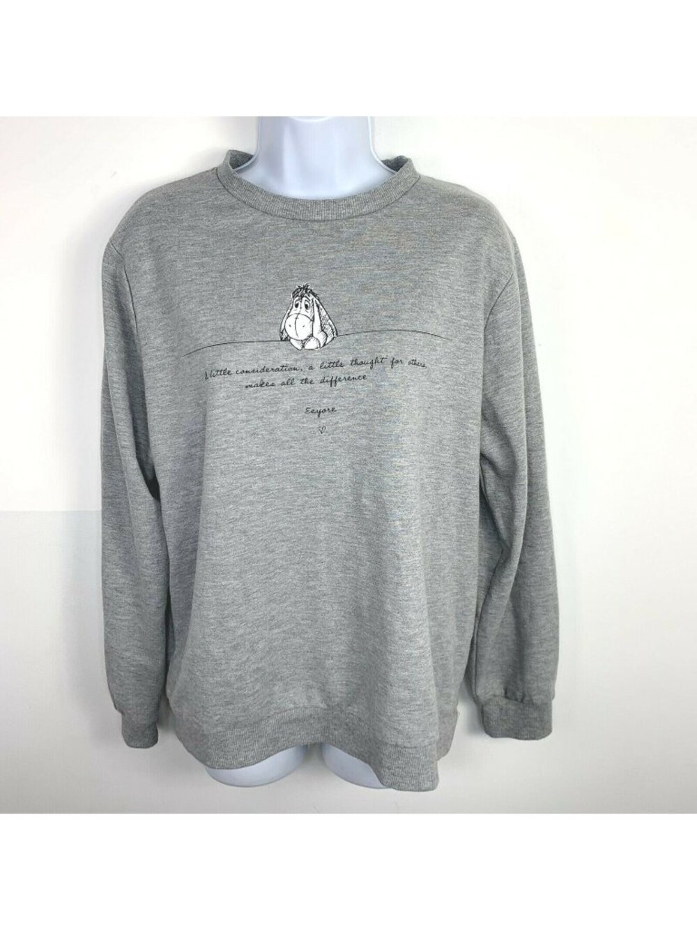 Disney Primark Sweatshirt Sz M Gray Eyeore Comfy Cottagecore Millenialcore Y2K